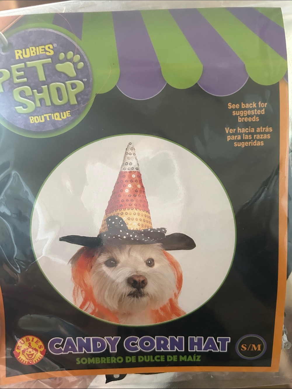 Rubie's Pet Shop Boutique Candy Corn Sequin Hat - Orange & Black